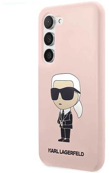 Karl Lagerfeld KLHCS23SSNIKBCP S23 S911kietas dėklas rožinės spalvos Silicone Ikonik
