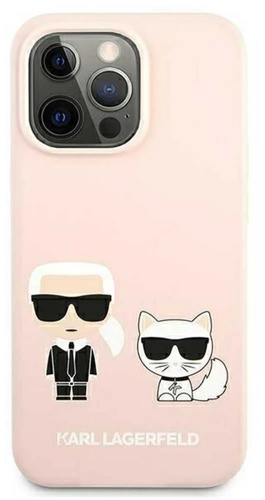 Karl Lagerfeld Slilicone Karl & Choupette Magsafe - dėklas skirtas Apple iPhone 13 Rožinė