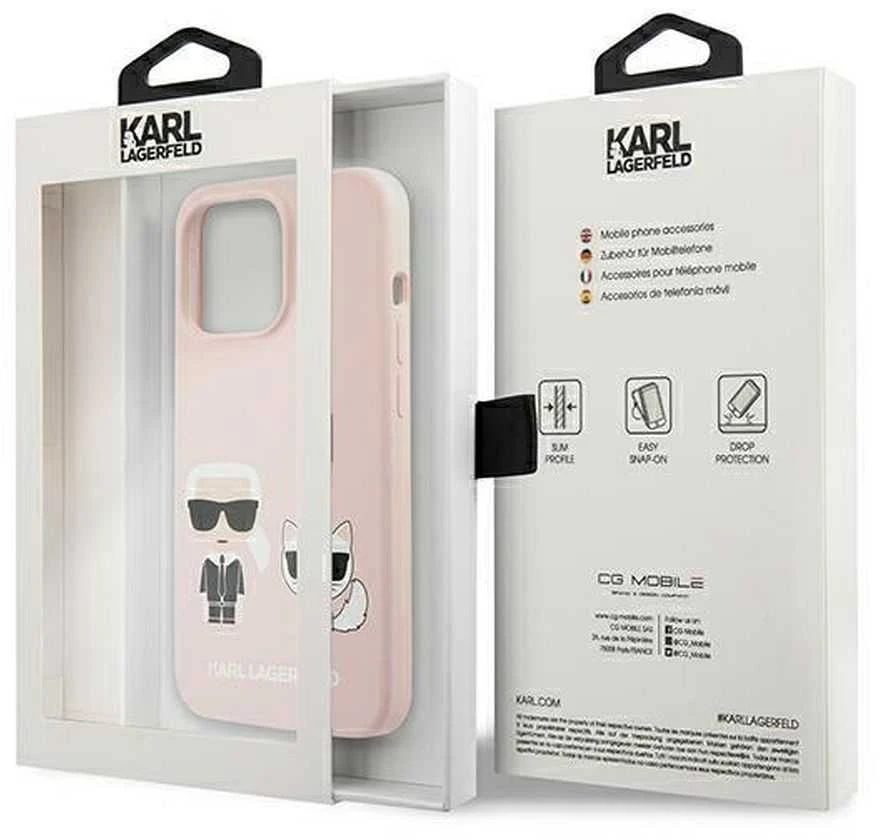 Karl Lagerfeld Slilicone Karl & Choupette Magsafe - dėklas skirtas Apple iPhone 13 Rožinė