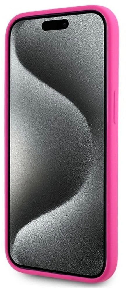 Karl Lagerfeld KLHMP15SSKHPPLF Apple iPhone 15 6.1″ fuschia kietas dėklas Silicone Karl Head Print MagSafe