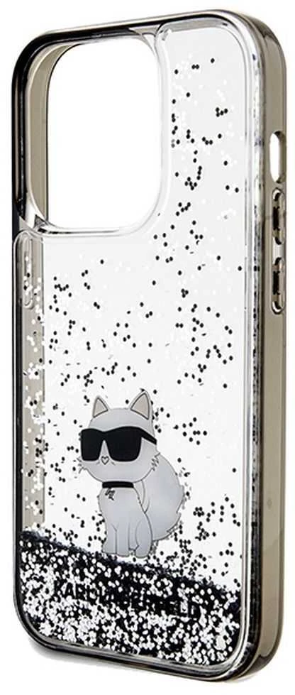 Karl Lagerfeld Liquid Glitter Choupette - dėklas skirtas Apple iPhone 14 Pro Max Transparent