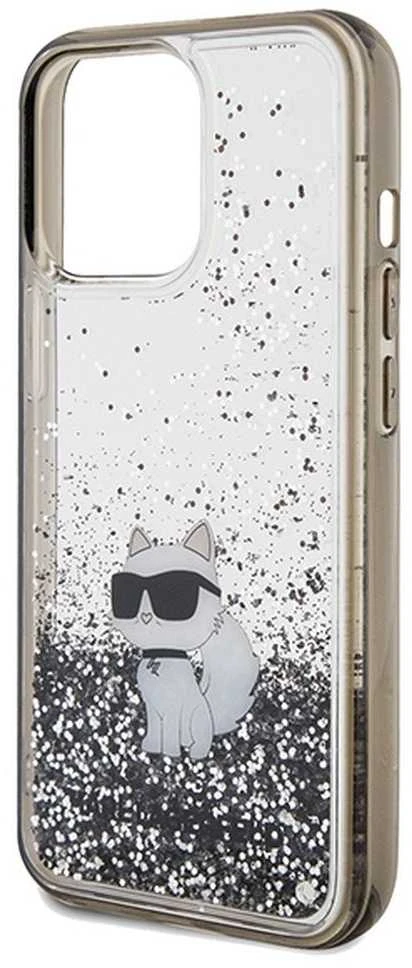Karl Lagerfeld KLHCP13XLKCNSK Apple iPhone 13 Pro Max 6.7″ skaidrus kietas dėklas Liquid Glitter Choupette