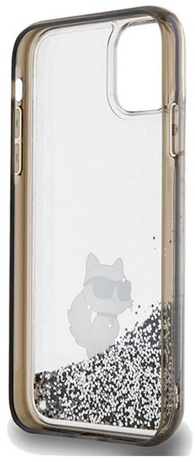 Apple iPhone 11 / XR Karl Lagerfeld dėklas Liquid Glitter Choupette (KLHCN61LKCNSK) skaidrus