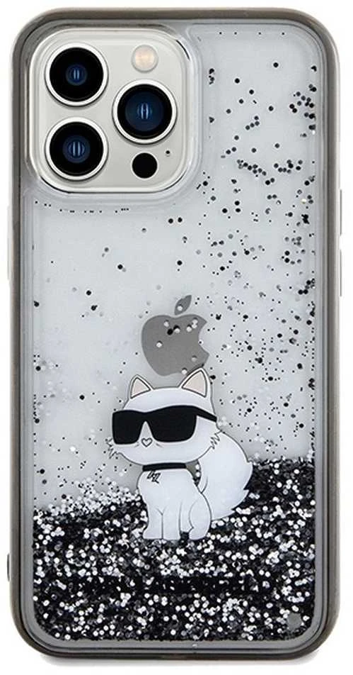 Karl Lagerfeld KLHCP13LLKCNSK Apple iPhone 13 Pro / 13 6.1″ skaidrus kietas dėklas Liquid Glitter Choupette