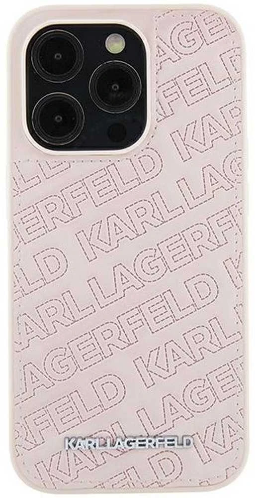 Karl Lagerfeld dėklas, skirtas iPhone 15 Plus 6,7 rožinės spalvos KLHCP15MPQKPMP HC QUILTED K PATTERN