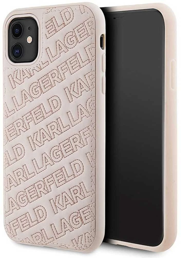 Karl Lagerfeld KLHCN61PQKPMP Apple iPhone 11 /Xr 6.1″ rožinės spalvos kietas dėklas Quilted K Pattern