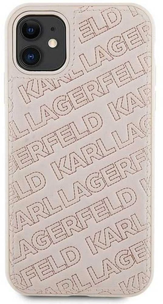 Karl Lagerfeld KLHCN61PQKPMP Apple iPhone 11 /Xr 6.1″ rožinės spalvos kietas dėklas Quilted K Pattern