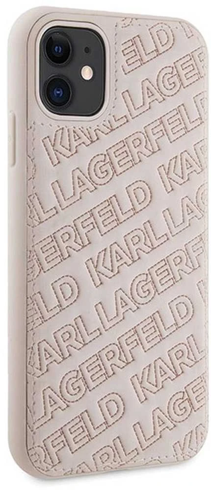 Karl Lagerfeld KLHCN61PQKPMP Apple iPhone 11 /Xr 6.1″ rožinės spalvos kietas dėklas Quilted K Pattern
