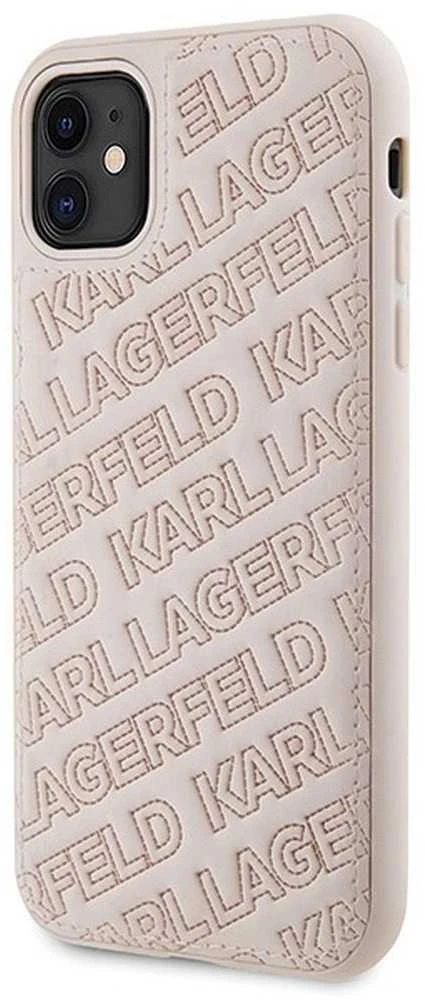 Karl Lagerfeld KLHCN61PQKPMP Apple iPhone 11 /Xr 6.1″ rožinės spalvos kietas dėklas Quilted K Pattern