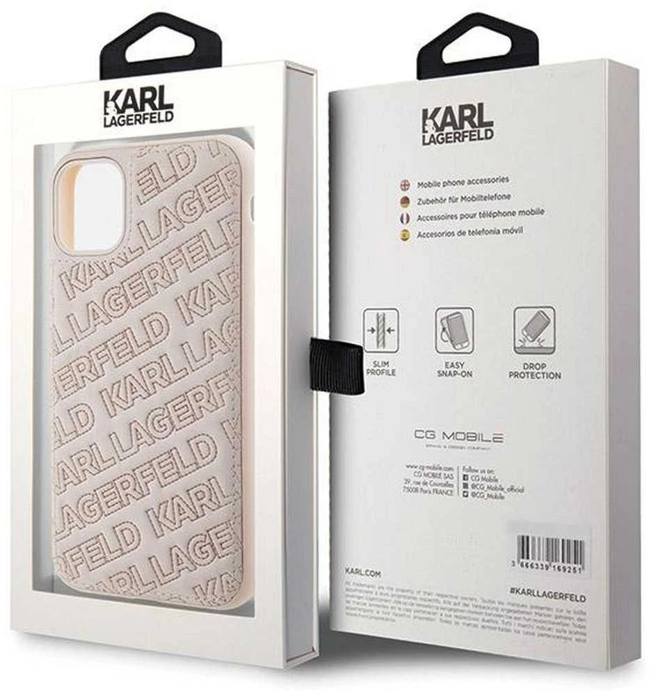 Karl Lagerfeld KLHCN61PQKPMP Apple iPhone 11 /Xr 6.1″ rožinės spalvos kietas dėklas Quilted K Pattern