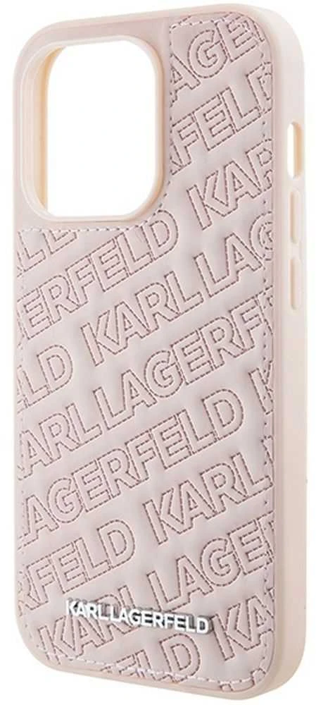Karl Lagerfeld KLHCP15XPQKPMP Apple iPhone 15 Pro Max 6.7″ rožinės spalvos kietas dėklas Quilted K Pattern