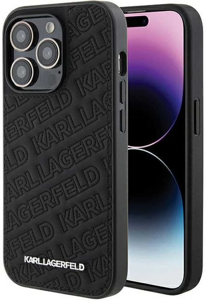 Dėklas Karl Lagerfeld KLHCP15LPQKPMK IPHONE 15 PRO 6.1 "Juodas/Juodas HARDCASE QUILTED K PATTERN