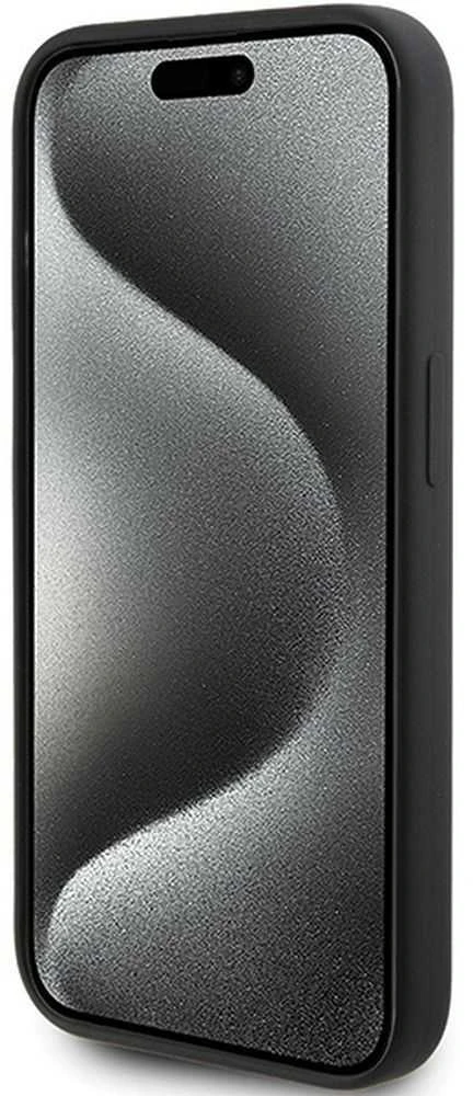 Karl Lagerfeld KLHCP15LSKSBMCK Apple iPhone 15 Pro 6.1″ juodos spalvos kietas dėklas Silicone Karl Script