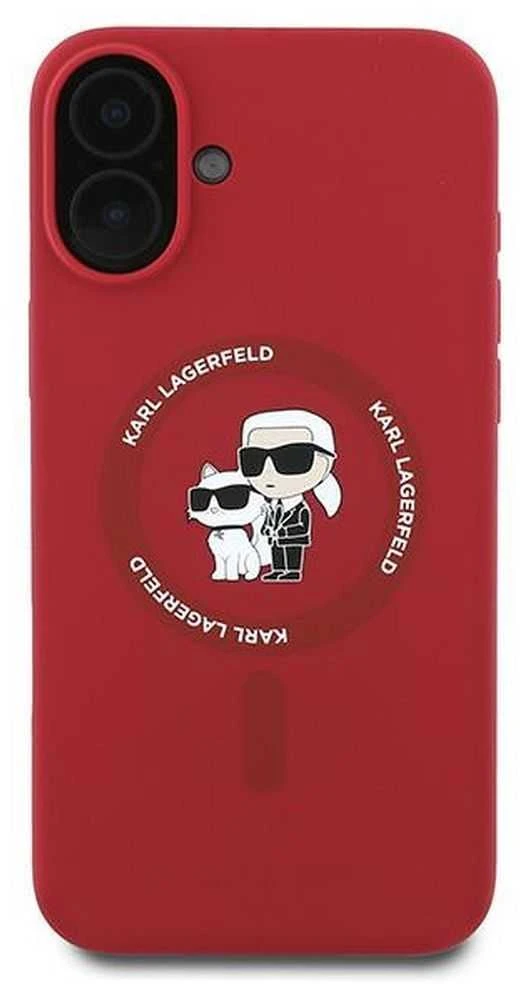 Karl Lagerfeld KLHMP16MSCMKCRHR Apple iPhone 16 Plus 6.7″ red kietas dėklas Silicone Karl&Choupette Hea