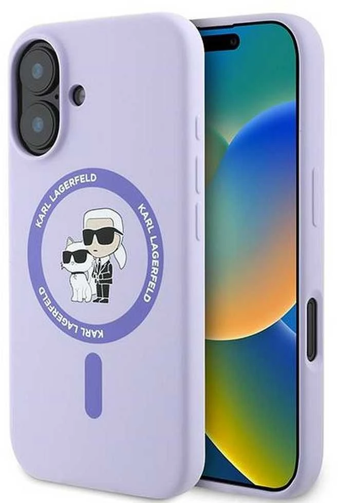 Karl Lagerfeld KLHMP16MSCMKCRHU Apple iPhone 16 Plus 6.7″ violetinės spalvos kietas dėklas Silicone Karl&Choupette