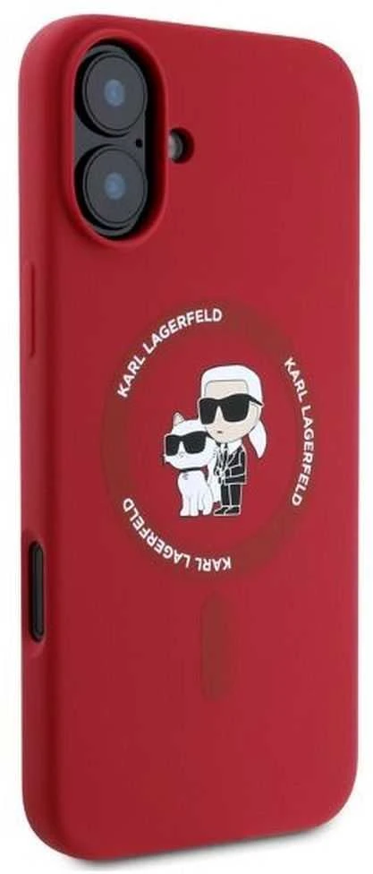 Karl Lagerfeld KLHMP16SSCMKCRHR Apple iPhone 16 6.1″ red kietas dėklas Silicone Karl&Choupette Heads Ri