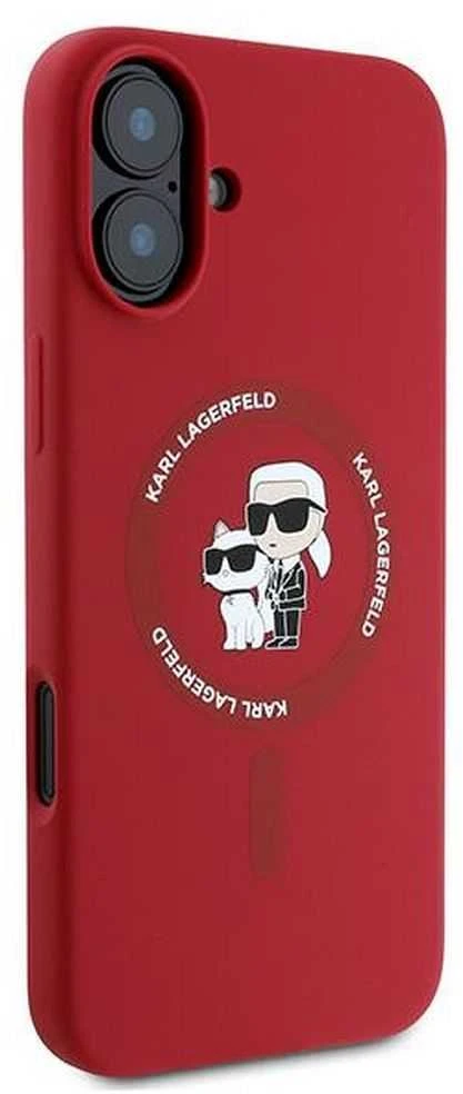 Karl Lagerfeld KLHMP16MSCMKCRHR Apple iPhone 16 Plus 6.7″ red kietas dėklas Silicone Karl&Choupette Hea
