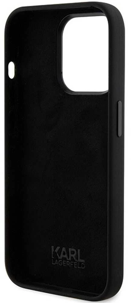 Dėklas Karl Lagerfeld KLHCP15LSDHKCNK IPHONE 15 PRO 6.1 "Juodas/Juodas SILICONE KARL & CHUPETTE HEAD