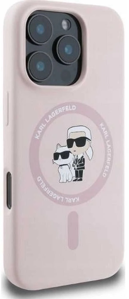 Karl Lagerfeld KLHMP16MSCMKCRHP Apple iPhone 16 Plus 6.7″ rožinės spalvos kietas dėklas Silicone Karl&Choupette Head