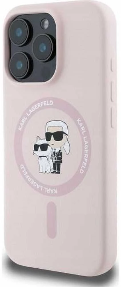 Karl Lagerfeld KLHMP16MSCMKCRHP Apple iPhone 16 Plus 6.7″ rožinės spalvos kietas dėklas Silicone Karl&Choupette Head