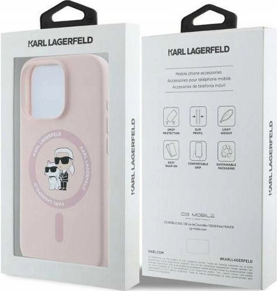 Karl Lagerfeld KLHMP16MSCMKCRHP Apple iPhone 16 Plus 6.7″ rožinės spalvos kietas dėklas Silicone Karl&Choupette Head