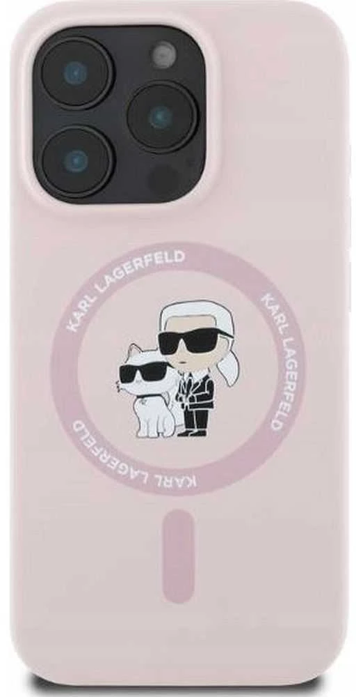 Karl Lagerfeld KLHMP16MSCMKCRHP Apple iPhone 16 Plus 6.7″ rožinės spalvos kietas dėklas Silicone Karl&Choupette Head