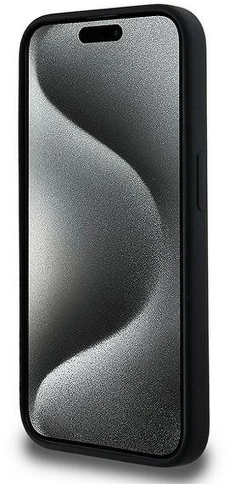 Karl Lagerfeld dėklas skirtas Apple iPhone 15 Pro compatible with MagSafe KLHMP15LSCMKCRHK (Silicone KC Body Ring) juodos spalvos