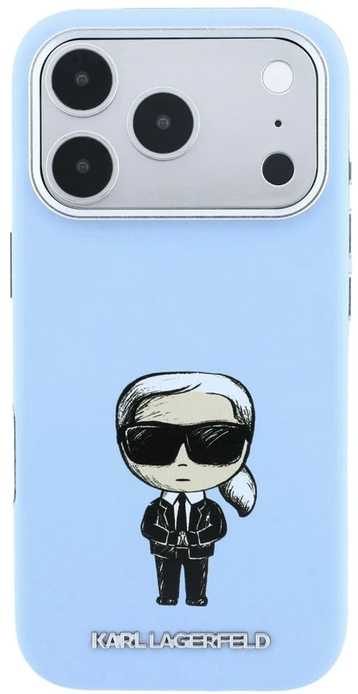 Dėklas Karl Lagerfeld case for IPHONE 18 Pro/ 17 Pro compatible with MagSafe (Smooth Ikonik Sketch) light mėlynas