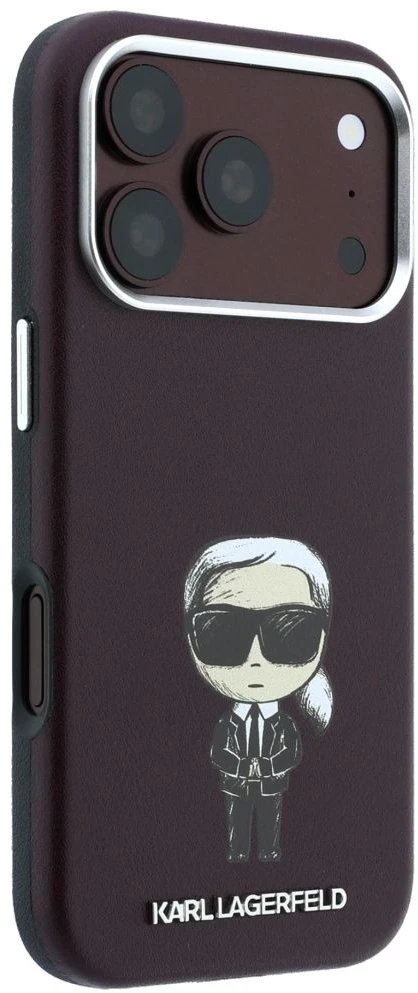 Dėklas Karl Lagerfeld case for IPHONE 18 Pro/ 17 Pro compatible with MagSafe (Smooth Ikonik Sketch) burgundy