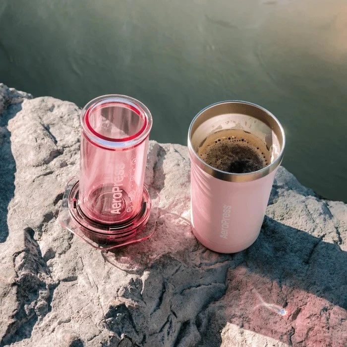 AEROPRESS Go Plus with Rožinė Thermal Mug 475 ml