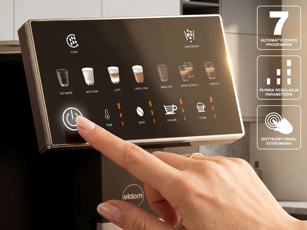 ELDOM ECA10 AUTOMATIC PRESSURE COFFEE MACHINE 7 PROGRAMS