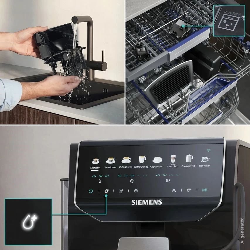 Siemens EQ500 iAroma TP553E07 15 bar espreso aparatas | Piano juodas