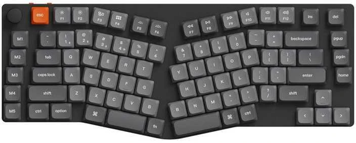 Keychron K15 Max Led Raudona Switch Wireless Low Profile Klaviatūra (Juodas) [K15M-A1].