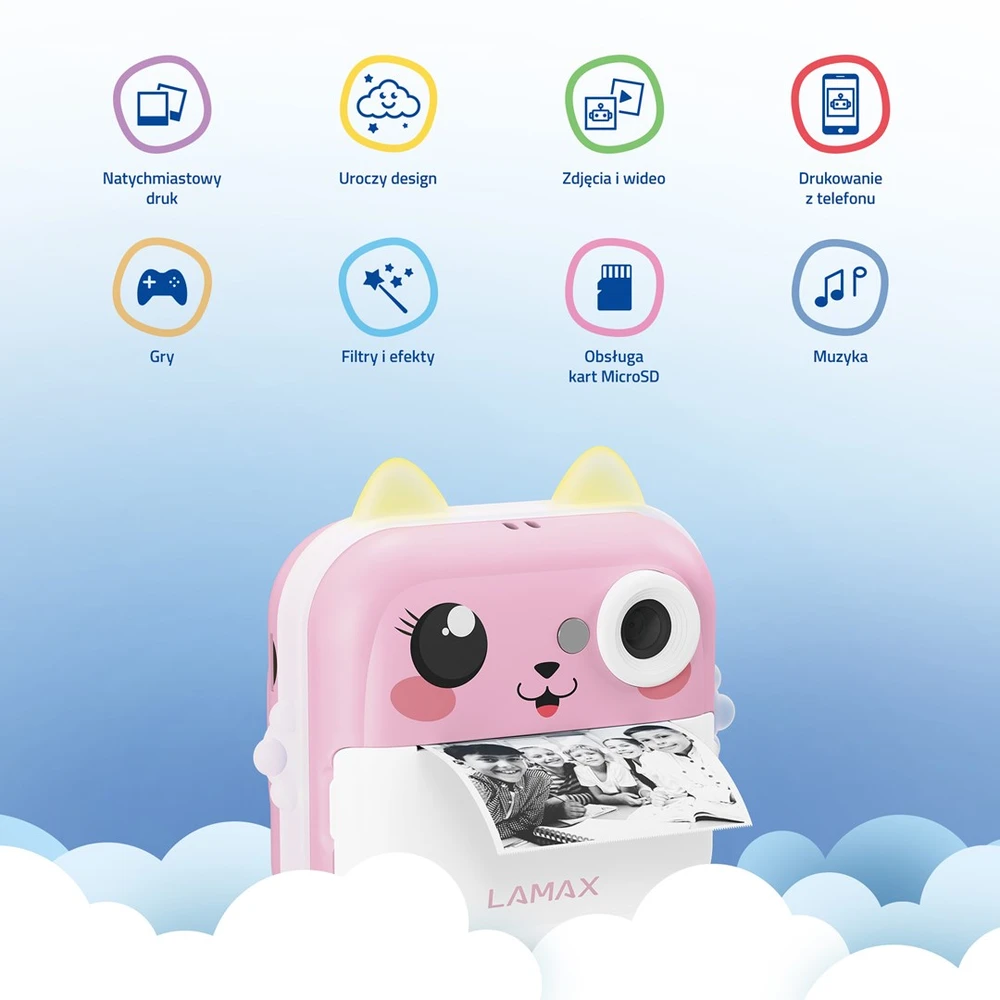 Vaikiška kamera LAMAX InstaKid2 Plus, rožinė