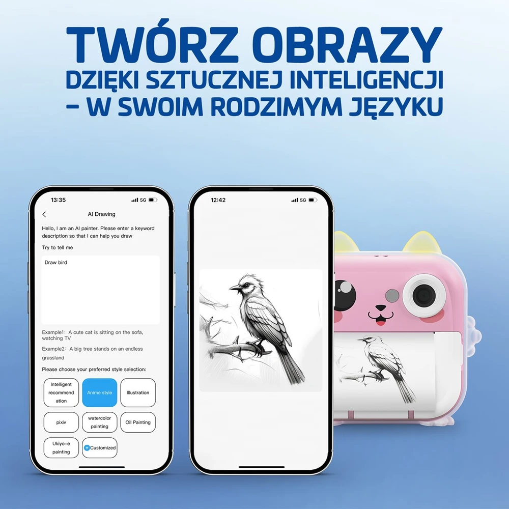 Vaikiška kamera LAMAX InstaKid2 Plus, rožinė