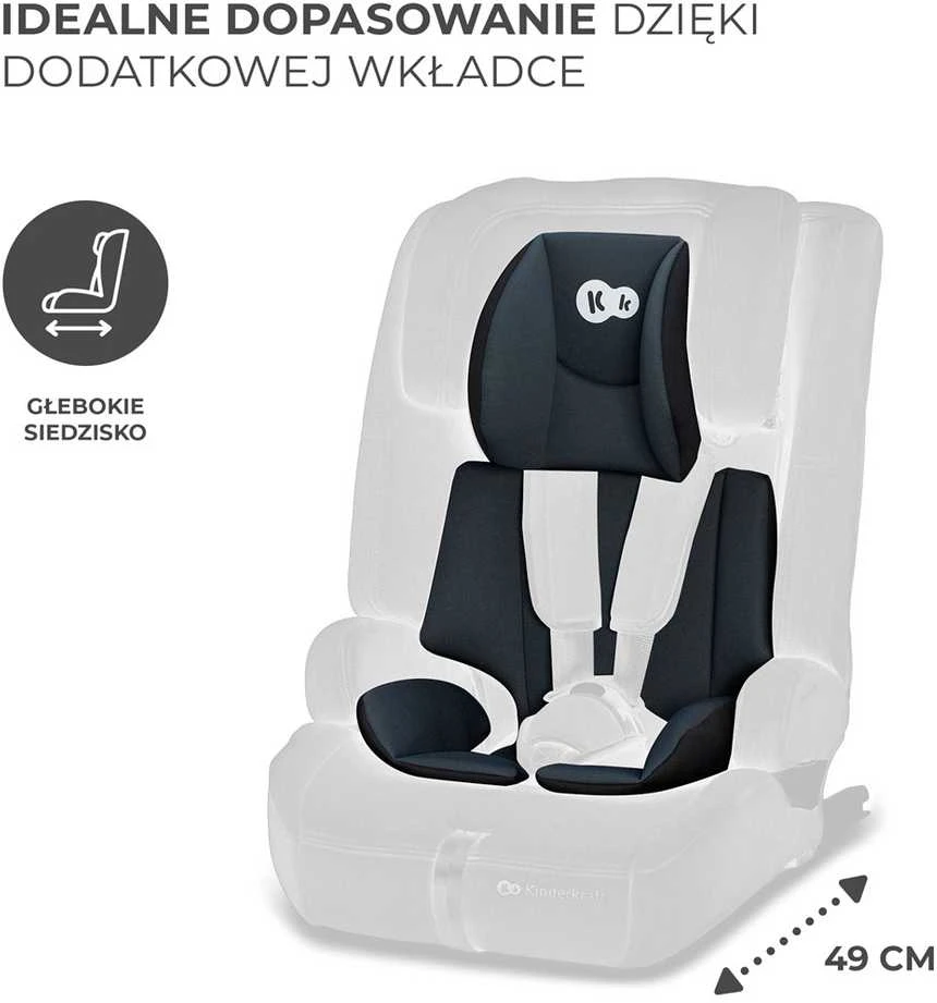 KINDERKRAFT automobilinė kėdutė COMFORT UP i-Size, juodos spalvos, KCCOUP02BLK0000