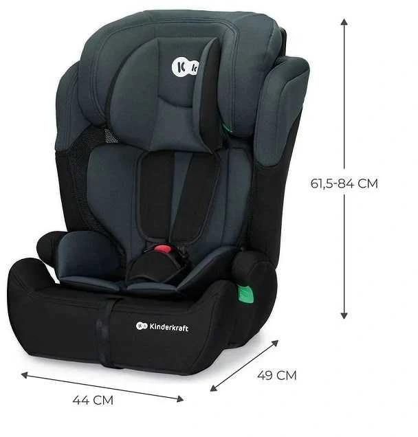 KINDERKRAFT automobilinė kėdutė COMFORT UP i-Size, juodos spalvos, KCCOUP02BLK0000
