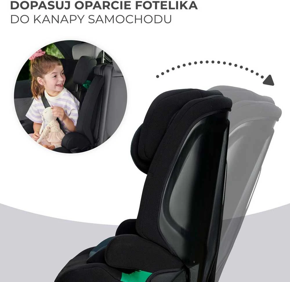 KINDERKRAFT automobilinė kėdutė COMFORT UP i-Size, juodos spalvos, KCCOUP02BLK0000