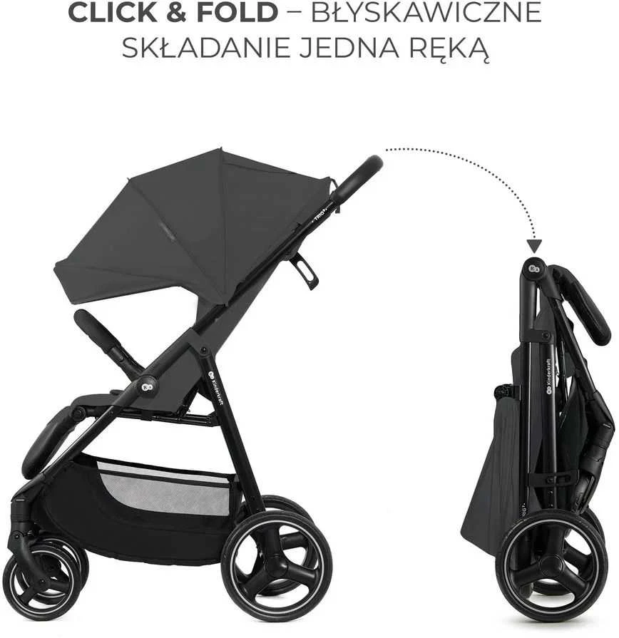 KINDERKRAFT vežimėlis TRIG 3 GRANITE Pilkas, KSTRIG03GRY0000