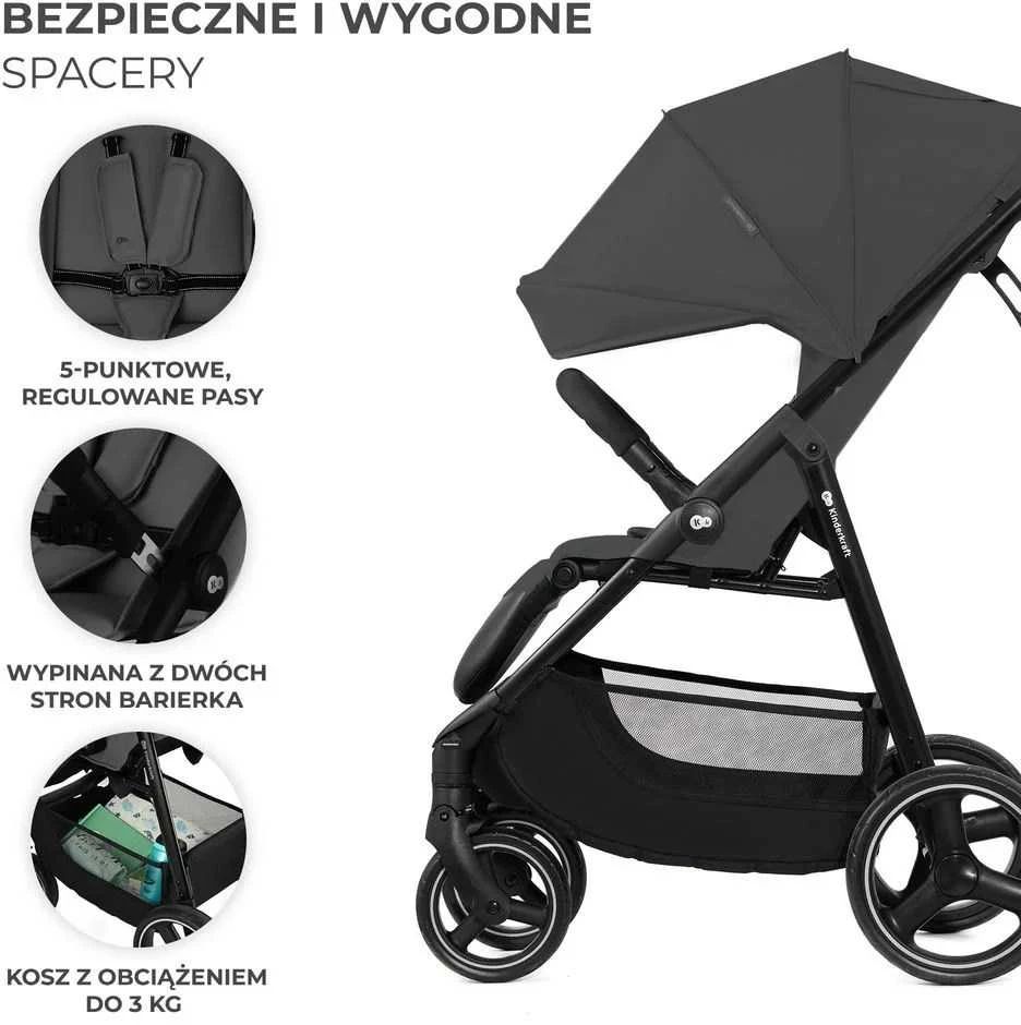 KINDERKRAFT vežimėlis TRIG 3 GRANITE Pilkas, KSTRIG03GRY0000