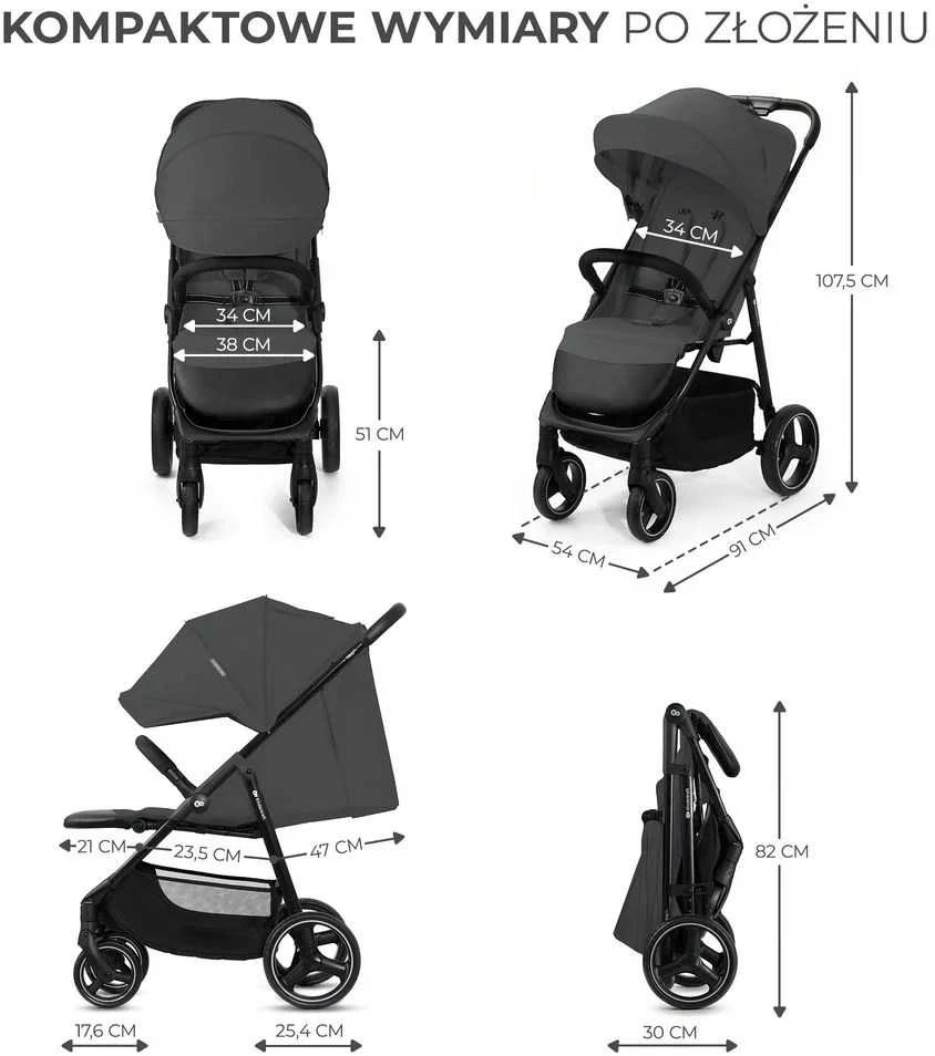 KINDERKRAFT vežimėlis TRIG 3 GRANITE Pilkas, KSTRIG03GRY0000