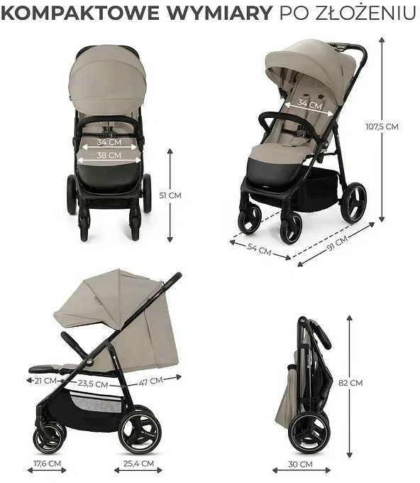 KINDERKRAFT vežimėlis TRIG 3 STONE BEIGE, KSTRIG03BEG0000
