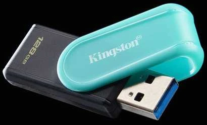 KINGSTON 128GB Portable USB 3.2 Gen 1 DataTraveler Exodia S Juodas/Turquoise