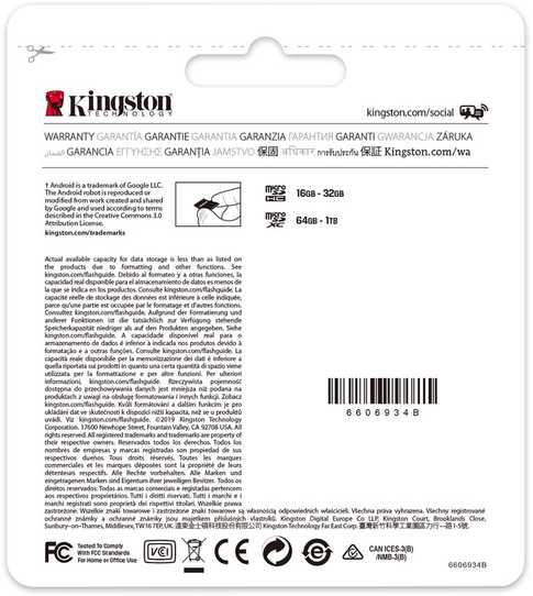 Atminties kortelė Kingston Canvas Select Plus MicroSDXC, 64 GB