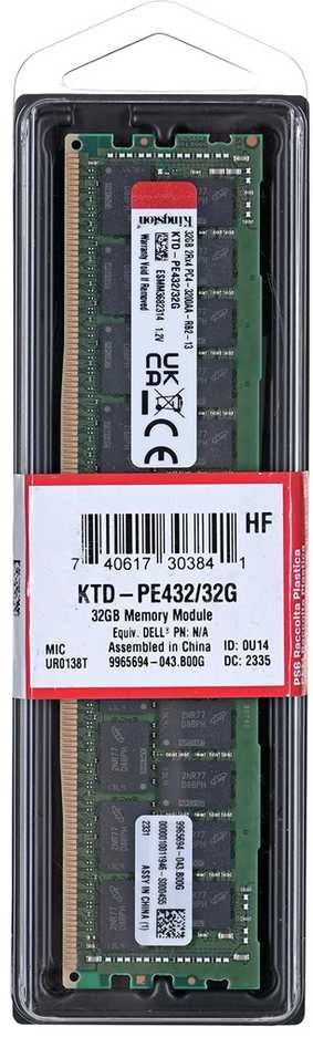 RAM „Kingston“ dedikuota atmintis, skirta „Dell“ 32 GB DDR4-3200 MHz Reg ECC moduliui