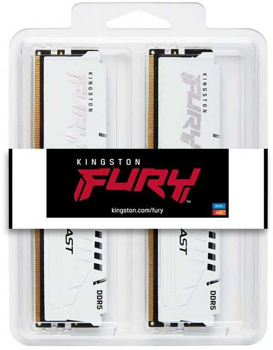RAM Kingston KF552C40BWK2-32 32GB 5200MT/s DDR5 CL40 DIMM (Kit of 2) FURY Beast Baltas XMP | Kingstonas