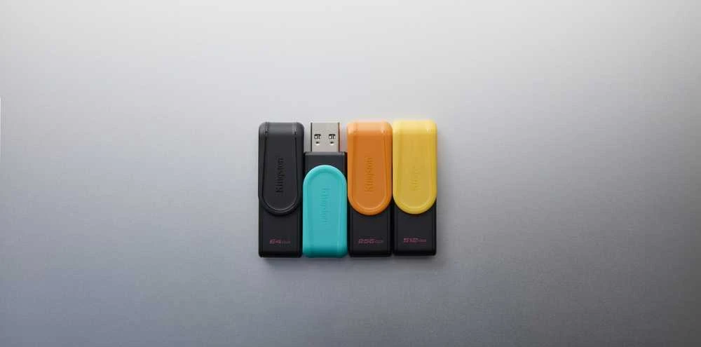 KINGSTON 256GB Portable USB 3.2 Gen 1 DataTraveler Exodia S Juodas/Oranžinis