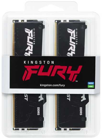 RAM „Kingston KF552C40BBAK4-128“ 128 GB 5200 MT/s DDR5 CL40 DIMM (4 vnt. rinkinys) „FURY Beast RGB XMP“ | „Kingston“