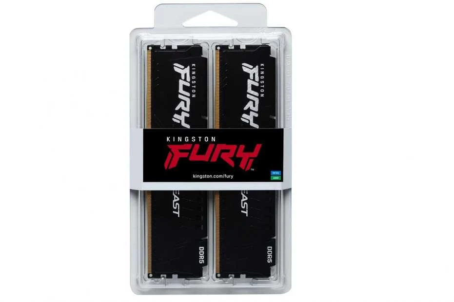 KINGSTON 32GB 5600MHz DDR5 CL40 DIMM 2 vnt. rinkinys FURY Beast Juodas