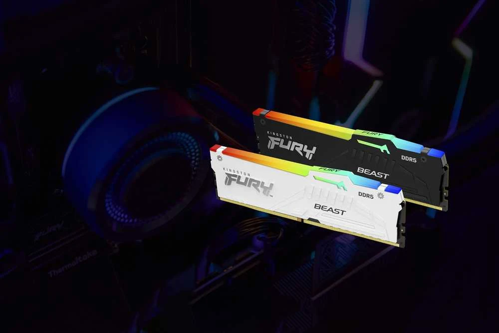 RAM Kingston KF560C36BWEAK2-64 64GB 6000MT/s DDR5 CL36 DIMM (Kit of 2) FURY Beast Baltas RGB EXPO | Kingstonas